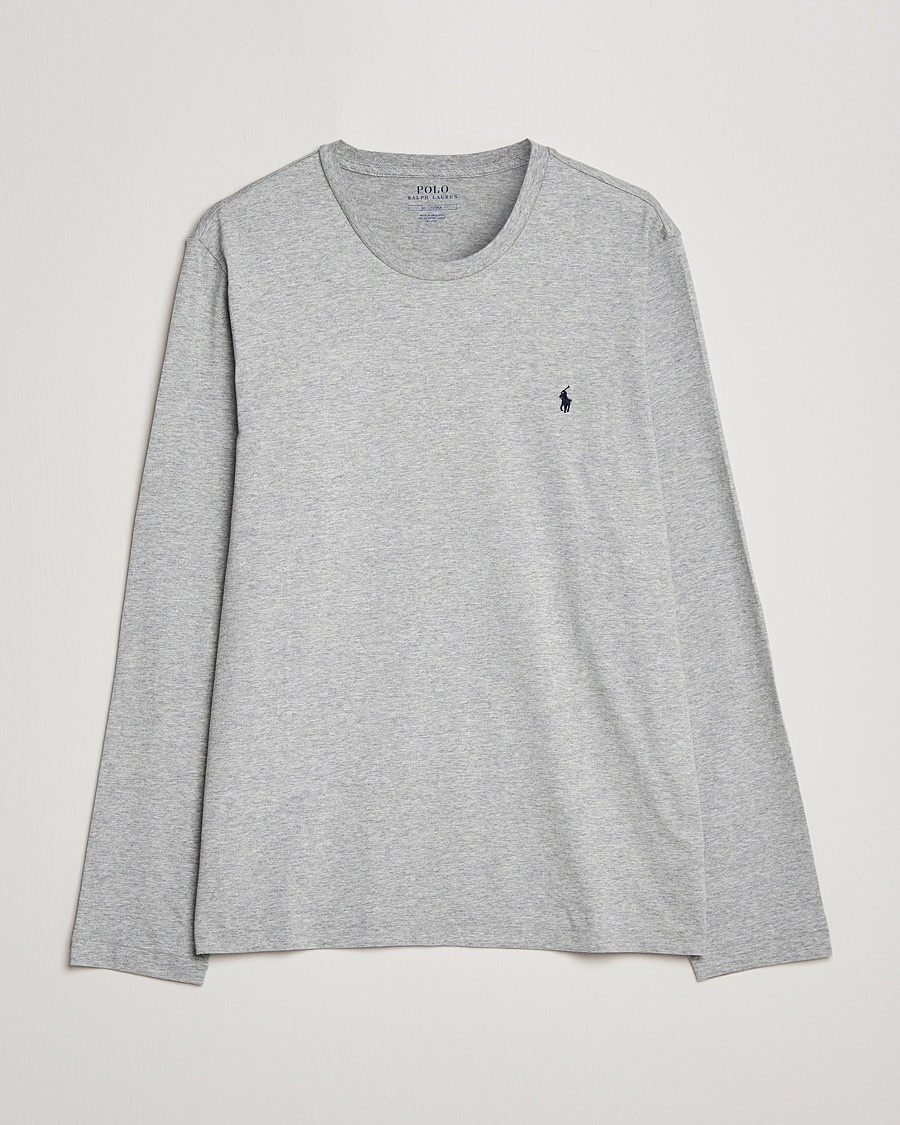 Polo Ralph Lauren Liquid Cotton Long Sleeve Crew Neck Tee Andover Heather – Grå