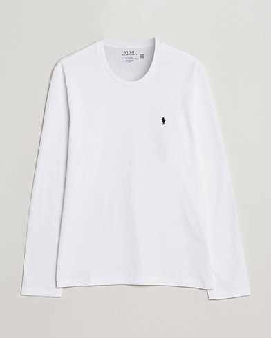 Langærmede t-shirts |  Liquid Cotton Long Sleeve Crew Neck Tee White