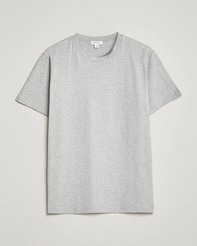 Herre | Kortærmede t-shirts | Sunspel | Riviera Organic Tee Grey Melange