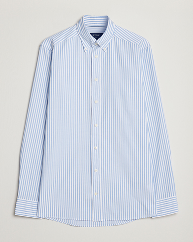 Herre | Wardrobe basics | Eton | Slim Fit Royal Oxford Stripe Button Down Light Blue