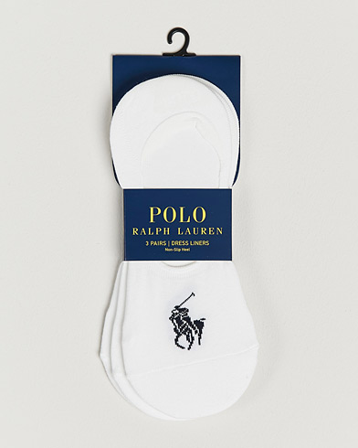 Herre | Ankelsokker | Polo Ralph Lauren | 3-Pack No Show Big Pony Pony Socks White