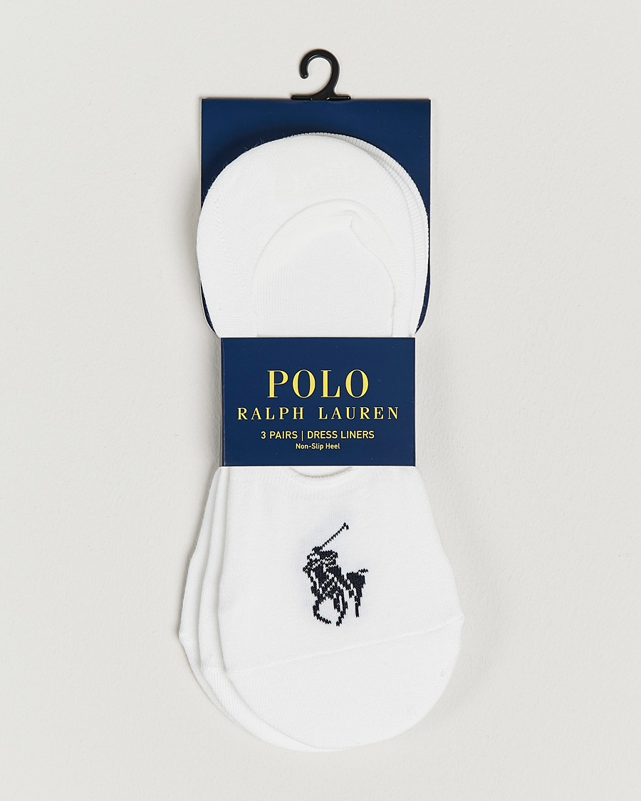 Polo Ralph Lauren 3-Pack No Show Big Pony Pony Socks White – Hvid
