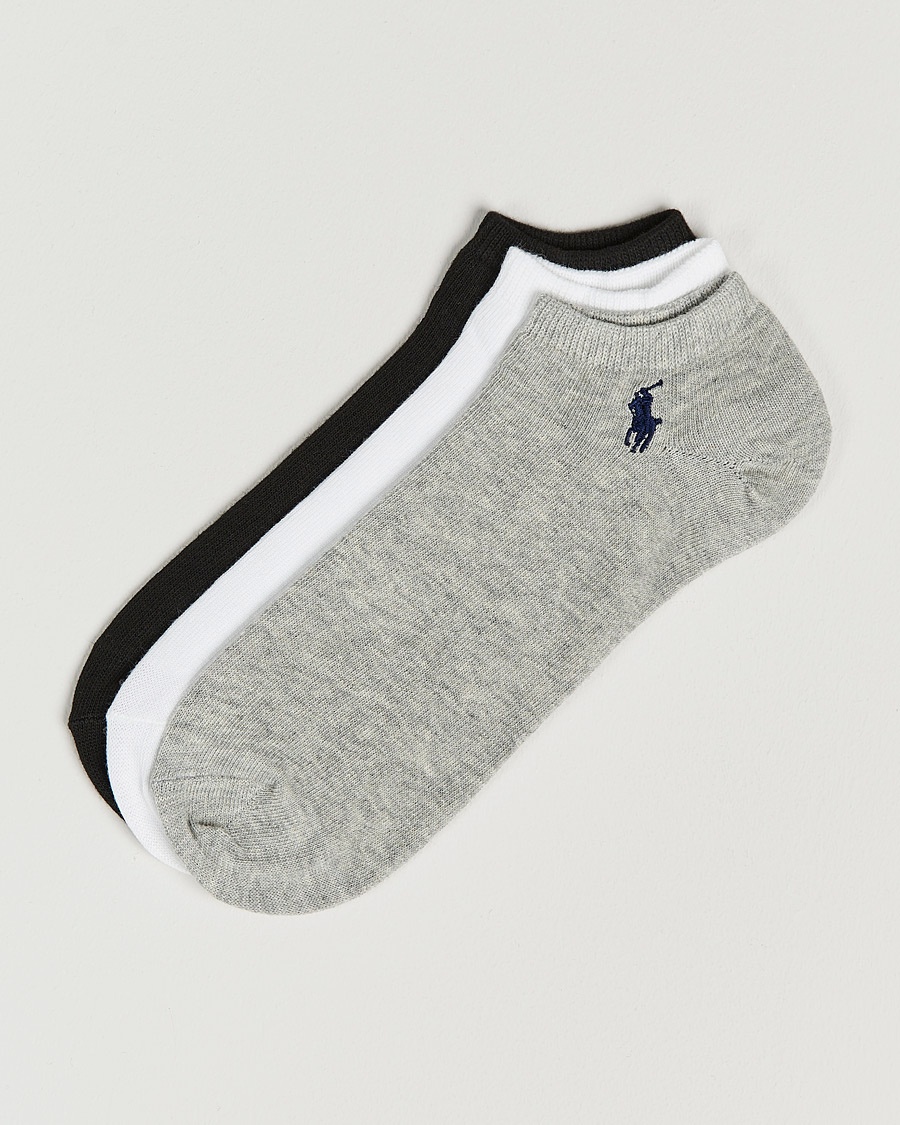 Polo Ralph Lauren 3-Pack Ghost Sock Black/White/Grey – Grå