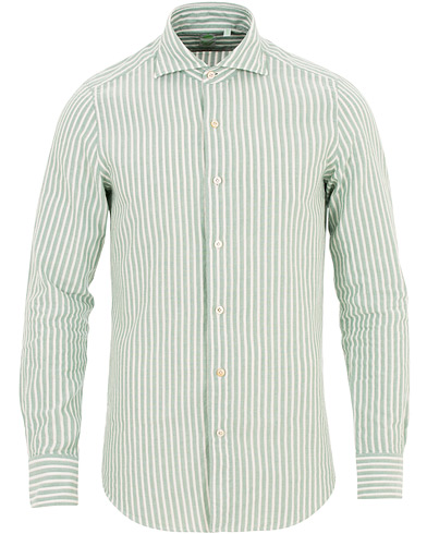  Tokyo Cotton/Linen Striped Shirt Green/White