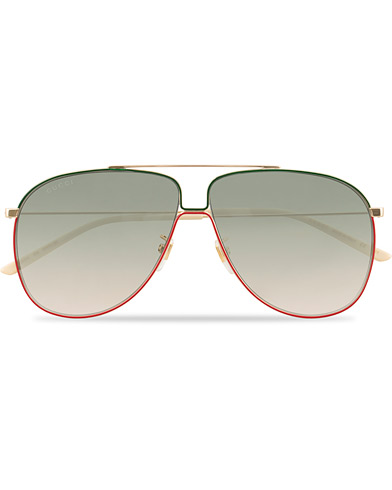 Herre | Pilotsolbriller | Gucci | GG0440S Sunglasses Gold/Green