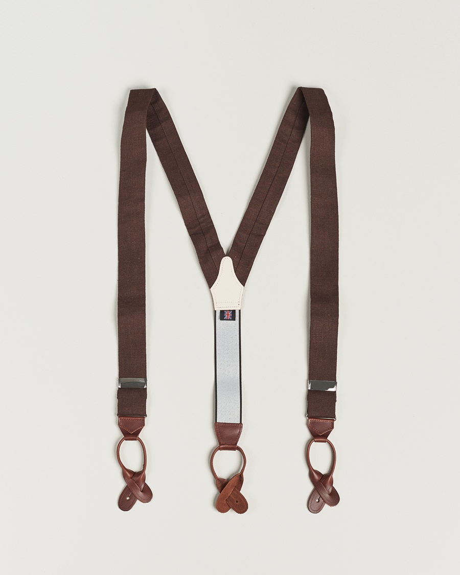 Albert Thurston Linen Braces 38mm Brown – Brun