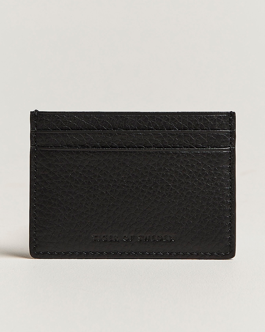 Tiger of Sweden Wake Grained Leather Cardholder Black – Sort