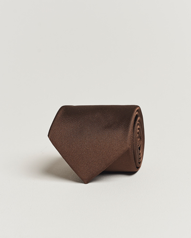Slips |  Plain Classic Tie 8 cm Brown