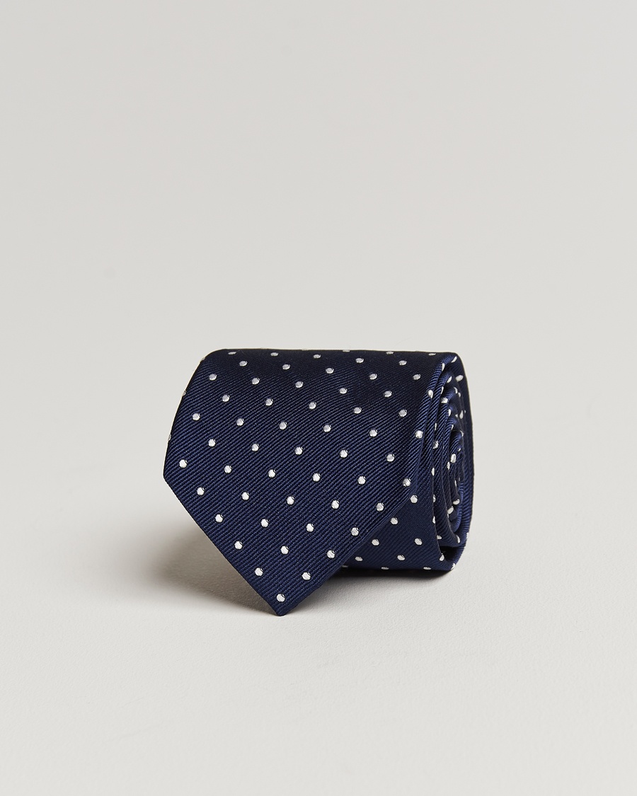 Amanda Christensen Dot Classic Tie 8 cm Navy/White – Blå