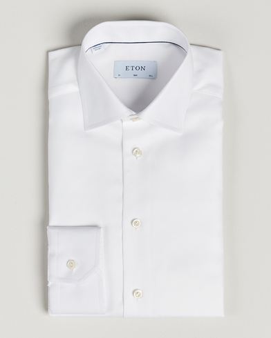 Herre | Businessskjorter | Eton | Slim Fit Textured Twill Shirt White