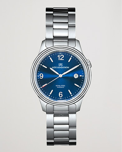 Herre | Fine watches | Sjöö Sandström | Royal Steel Classic 41mm Blue and Steel