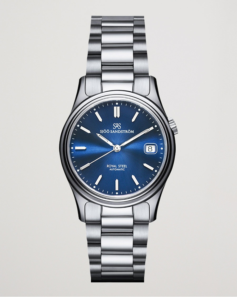 Herre | Stållænke | Sjöö Sandström | Royal Steel Classic 36mm Blue and Steel