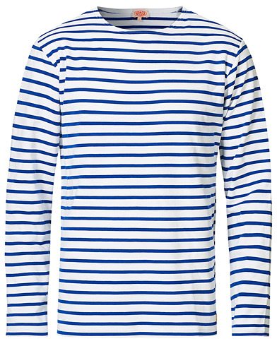 Langærmede t-shirts |  Houat Héritage Stripe Longsleeve T-shirt White/Blue 