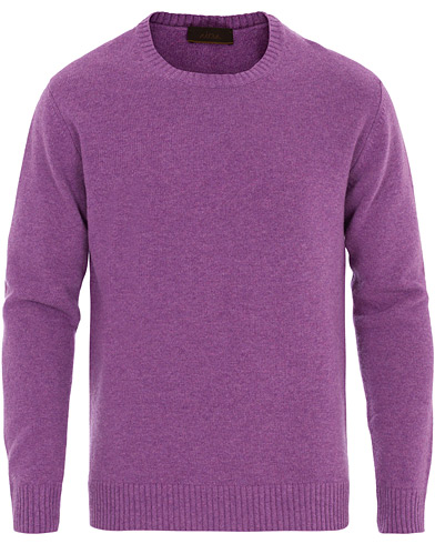  Virgin Wool Crew Neck Sweater Purple