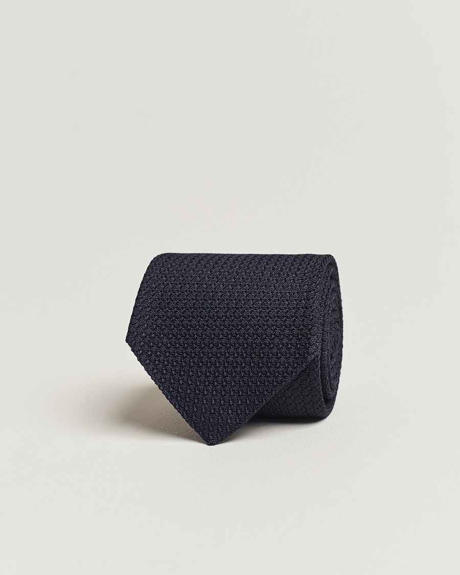 Herre | | Amanda Christensen | Silk Grenadine 8 cm Tie Navy