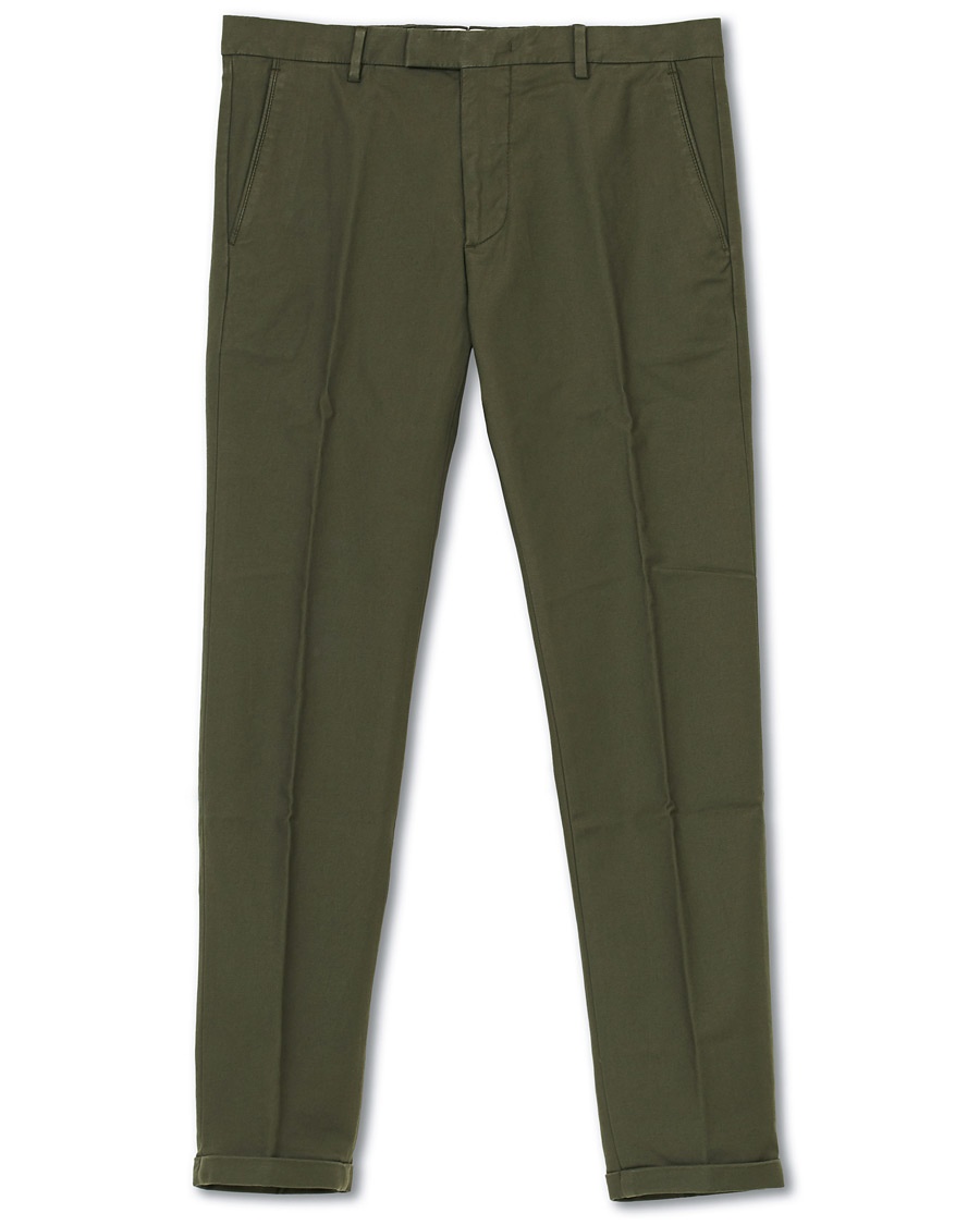 NN07 Scott Regular Fit Stretch Trousers Army Green – Grøn
