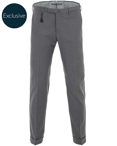 Herre |  | Incotex | Slim Fit Flannel Trousers Light Grey