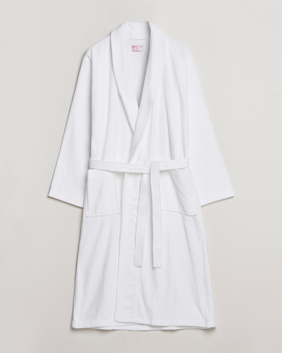 Derek Rose Cotton Velour Gown White – Hvid