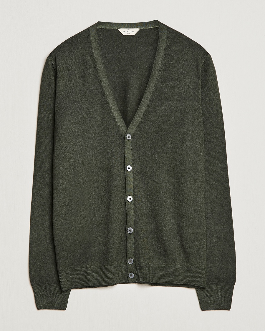 Gran Sasso Vintage Merino Fashion Fit Cardigan Green Billede af Gran Sasso Vintage Merino Fashion Fit Cardigan Green