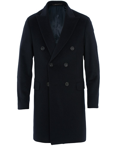  Sebastian Wool/Cashmere Double Breasted Coat Navy