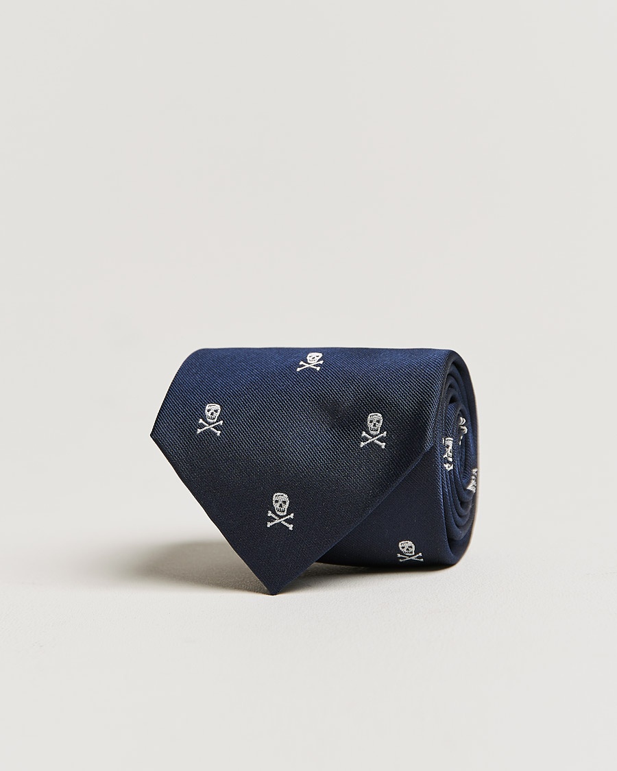 Ralph Lauren Purple LabelSkull & Crossbone Silk TieNavy – Blå