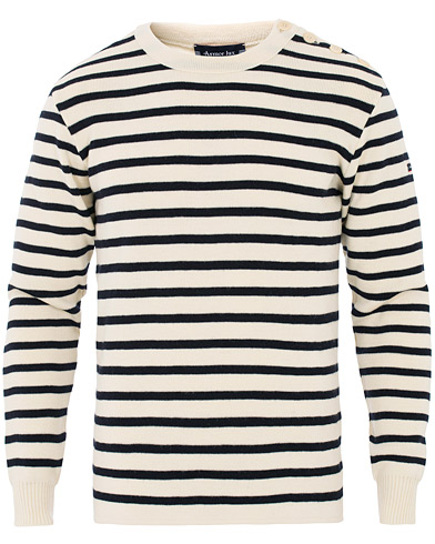 Herre | Strikkede trøjer | Armor-lux | Fouesnant Classic Sweater Nature/Navy