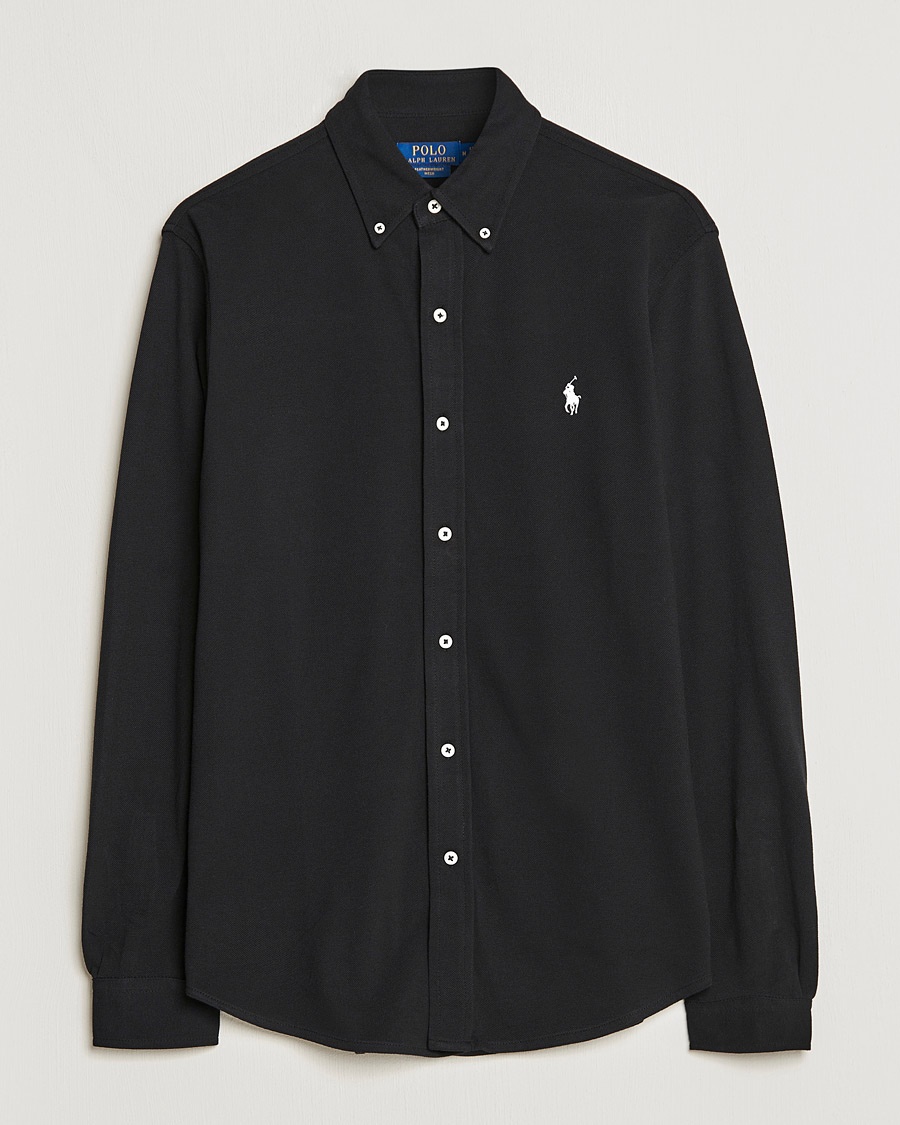 Polo Ralph Lauren Featherweight Mesh Shirt Polo Black – Sort