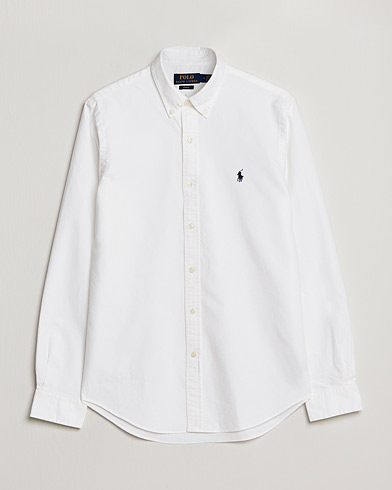 Herre | Preppy Authentic | Polo Ralph Lauren | Slim Fit Garment Dyed Oxford Shirt White