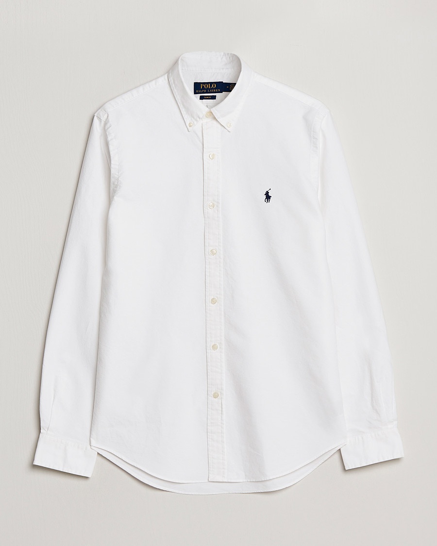 Herre | Christmas 2024 | Polo Ralph Lauren | Slim Fit Garment Dyed Oxford Shirt White