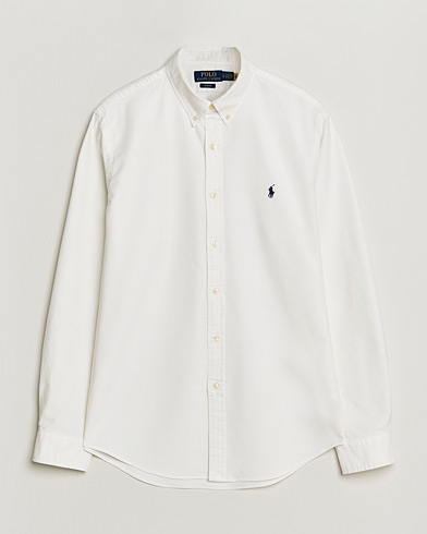 Polo Ralph Lauren Slim Fit Garment Dyed Oxford Shirt White – Hvid