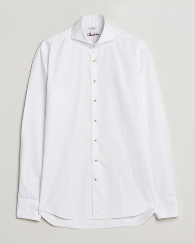  |  Fitted Body Washed Cotton Plain Shirt White