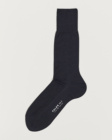 Knæstrømper |  No. 4 Pure Silk Socks Dark Navy