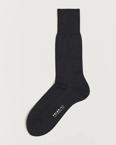 Herre | Sokker i merinould | Falke | No. 6 Finest Merino & Silk Socks Black