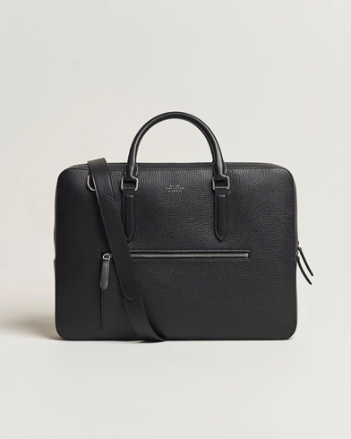 Herre | Computertasker | Smythson | Ludlow Briefcase with Zip Front Black
