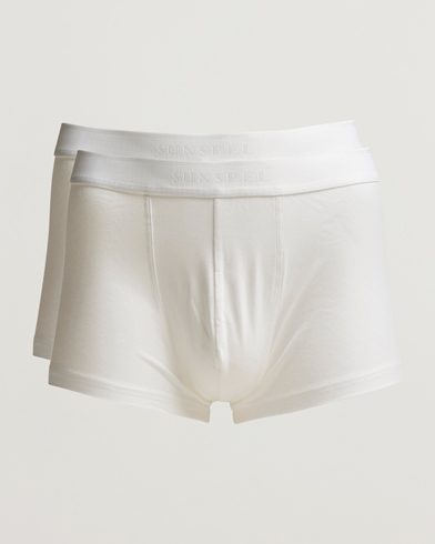 Herre | Undertøj | Sunspel | 2-Pack Cotton Stretch Trunk White