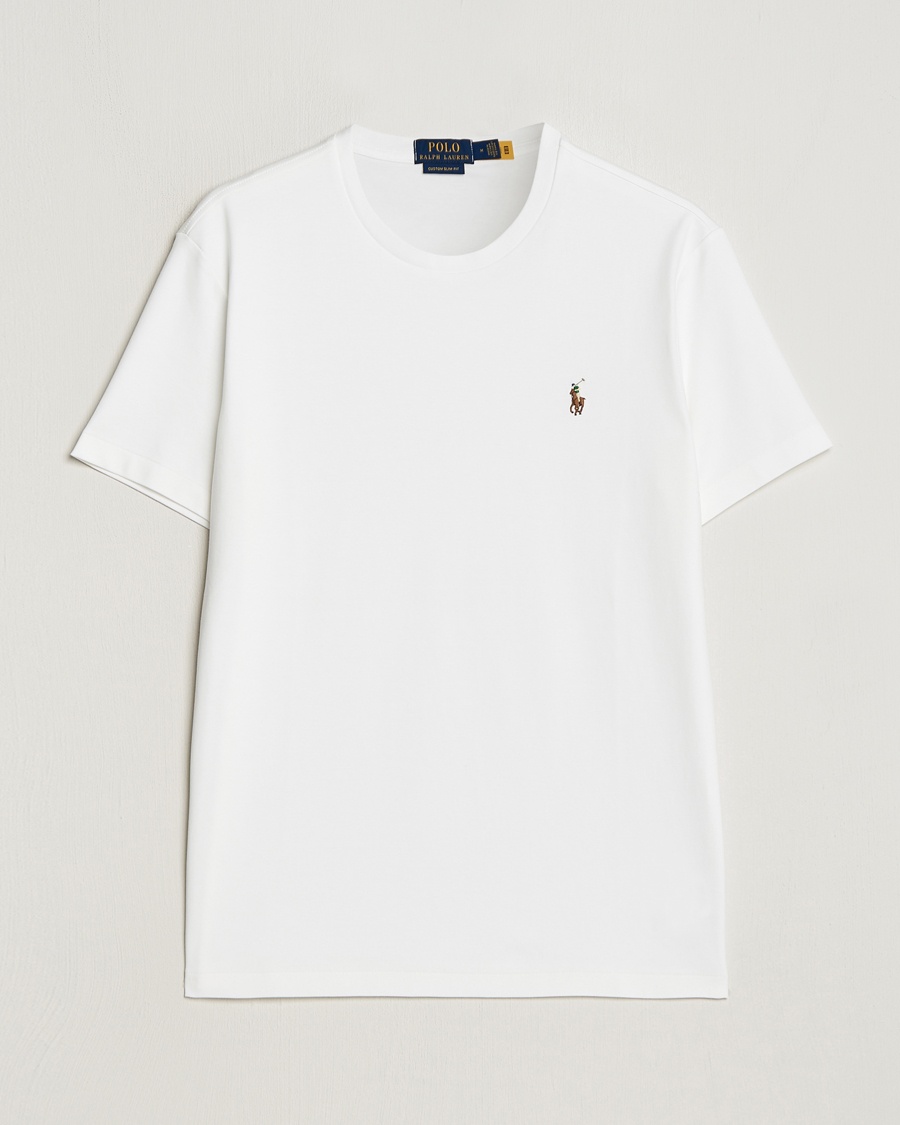 Polo Ralph Lauren Luxury Pima Cotton Crew Neck T-Shirt White – Hvid