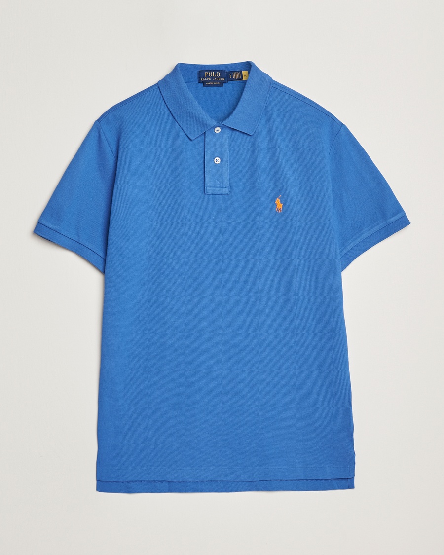 Polo Ralph Lauren Custom Slim Fit Polo New Iris Blue – Blå