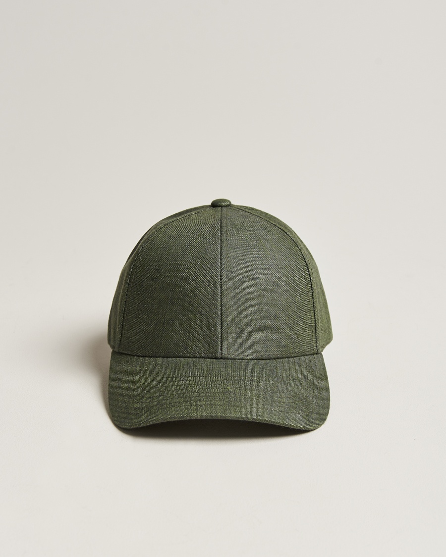 Herre | | Varsity Headwear | Linen Baseball Cap French Olive