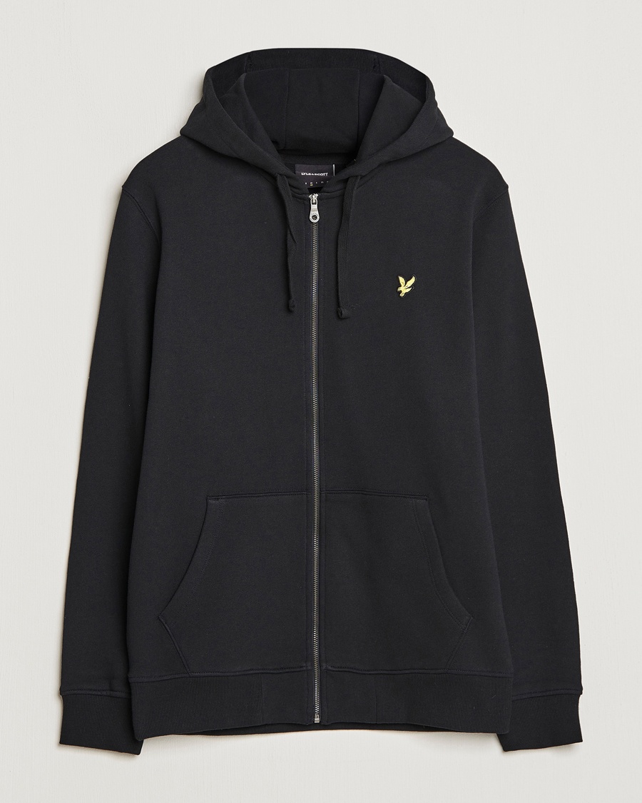 Lyle & Scott Full Zip Hoodie Jet Black – Sort