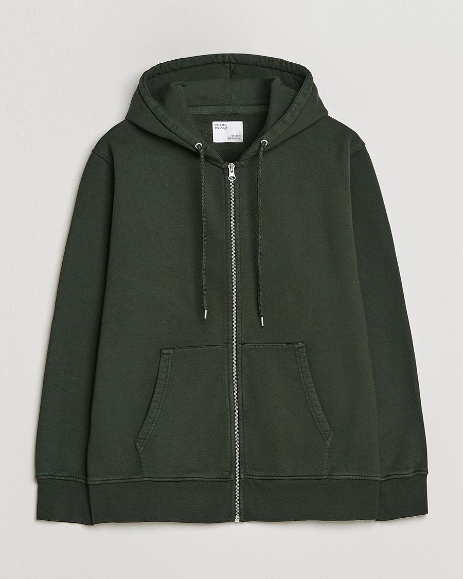 Herre | Hættetrøjer | Colorful Standard | Classic Organic Full Zip Hood Hunter Green