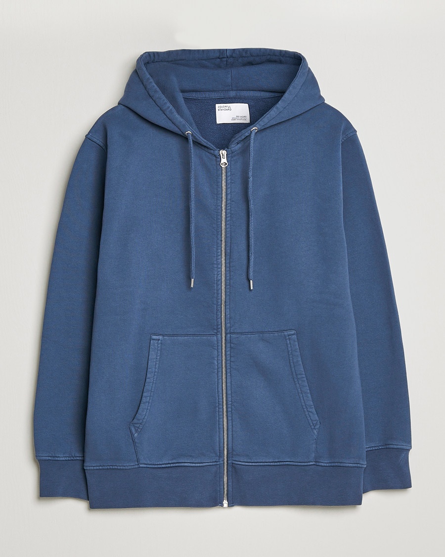 Herre | Hættetrøjer | Colorful Standard | Classic Organic Full Zip Hood Petrol Blue