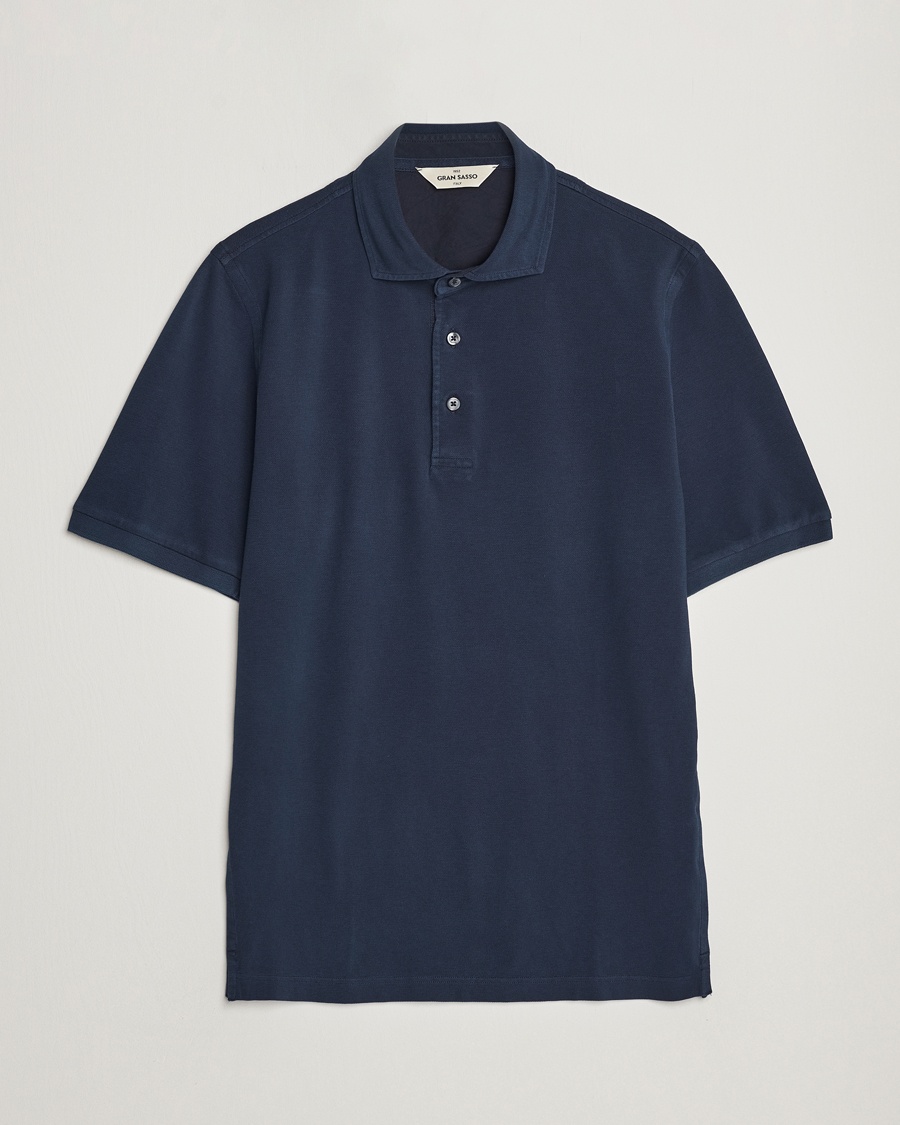 Gran Sasso Washed Polo Navy – Blå