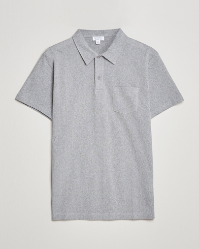 Herre | Kortærmede polotrøjer | Sunspel | Riviera Polo Shirt Grey Melange