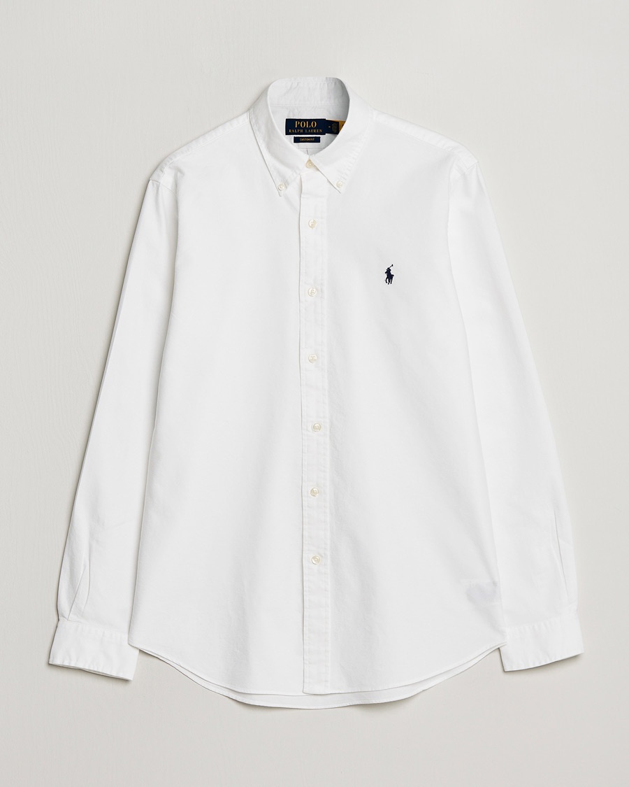 Polo Ralph Lauren Custom Fit Garment Dyed Oxford Shirt White – Hvid