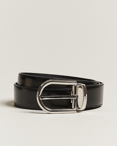 Herre | Glatte bælter | Montblanc | Horseshoe Coated Buckle 30mm Leather Belt Black