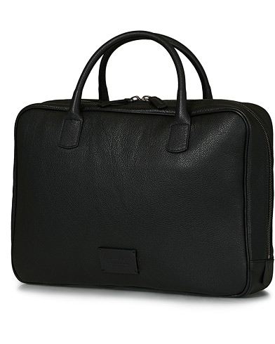 Computertasker |  Full Grain Leather Briefcase Black