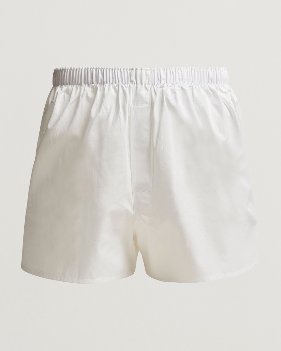 Sunspel Classic Woven Cotton Boxer Shorts White – Hvid