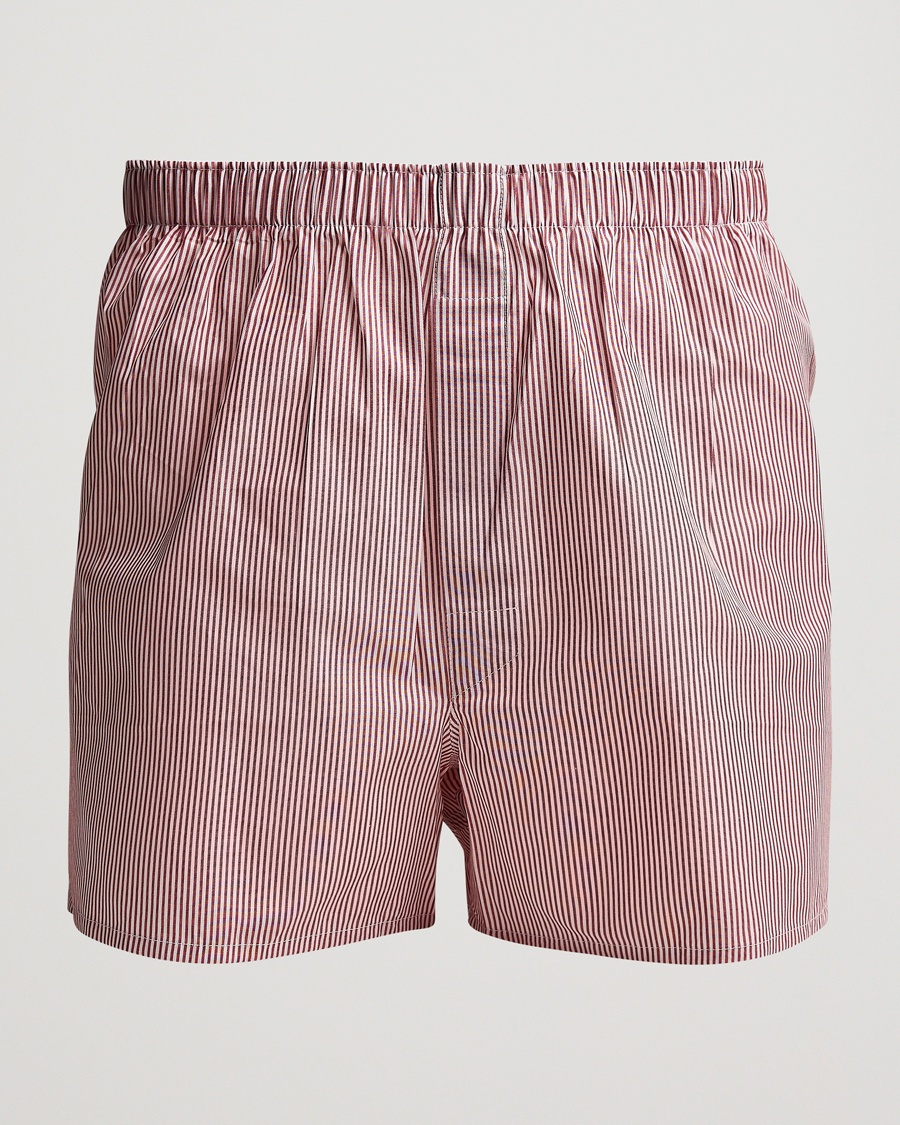 Sunspel Classic Woven Cotton Boxer Shorts Red/White – Rød