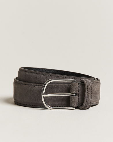 Herre | Italian Department | Anderson's | Suede 3,5 cm Belt Grey