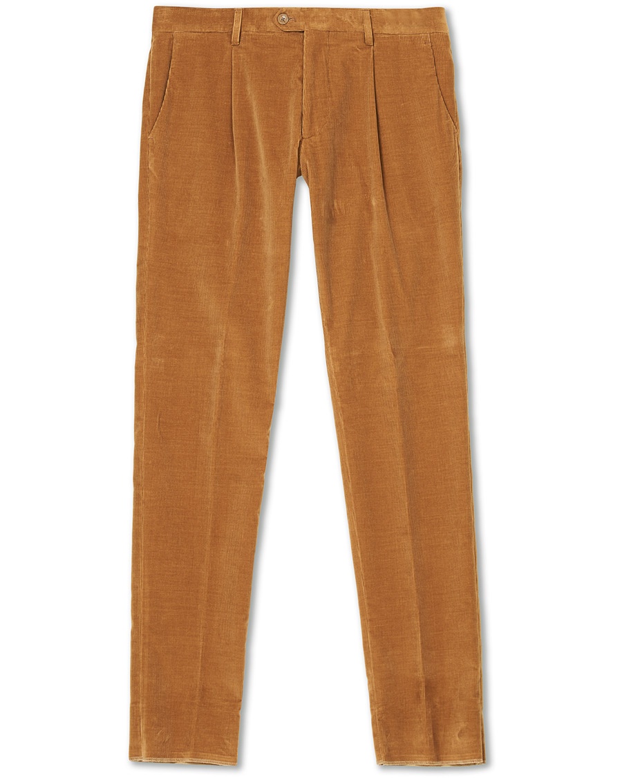  Pleated Corduroy Trousers Khaki